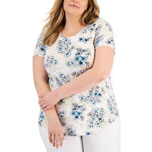 JM Collection Plus Size Printed Top